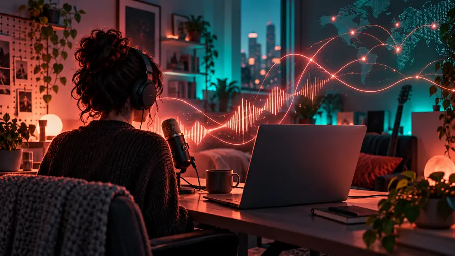 Espacio de trabajo de voz en el navegador ilustrado para experimentos de voz en línea